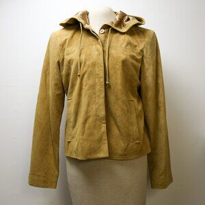 Retro Liz Claiborne 100% Suede Hooded Jacket Size 12 Like NEW!